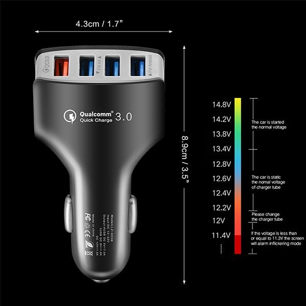 7.0 Amp 4 port USB Car Charger Fast Charging - Image 9