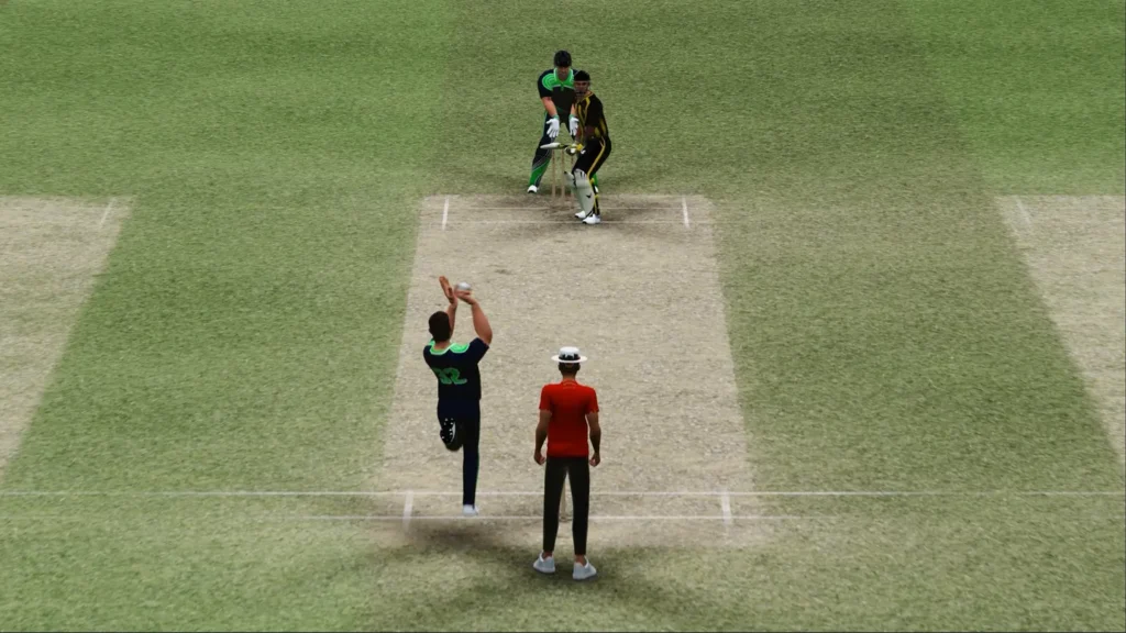 In-game view of the DRS Hawk-Eye ball tracking system in Irusu Cricket VR